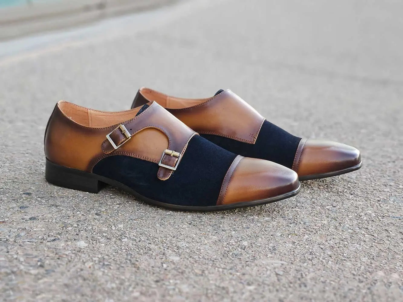 Carrucci Cap Toe Double Monk - 7.5