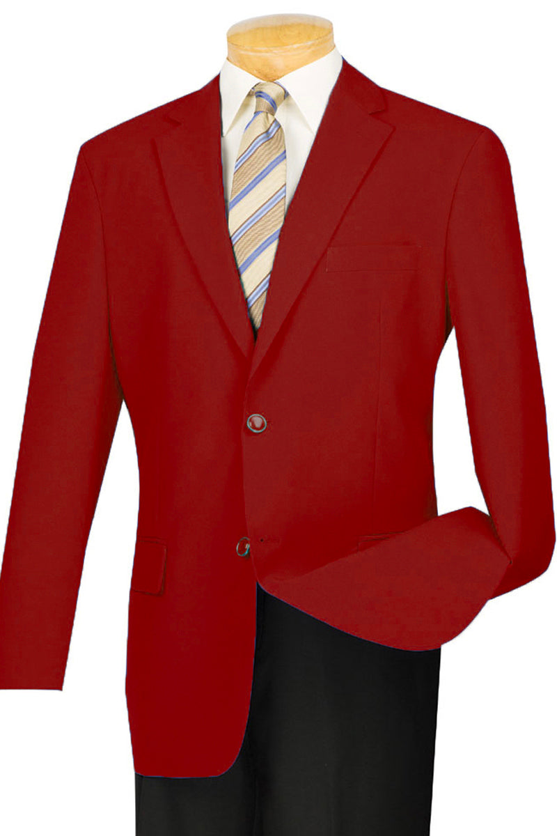 Mens 2 Button Poplin Dress Blazer in Burgundy - XS