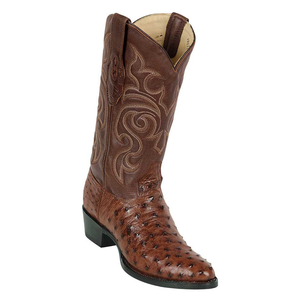Los Altos Men's Kango Tabac Genuine Ostrich Round Toe Boots - 6