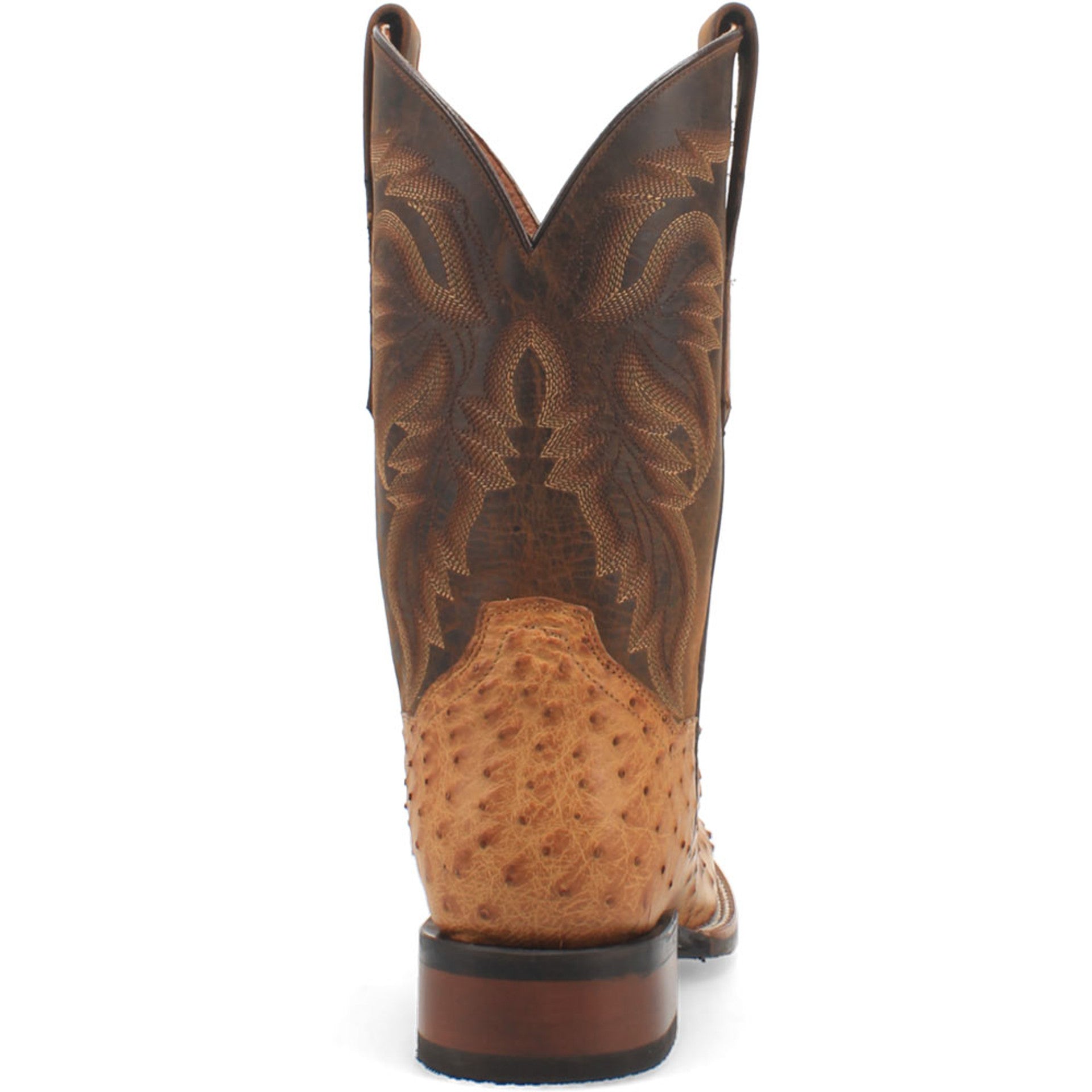Dan Post Mens Kershaw Saddle and Brown Genuine Ostrich 11 Cowboy Certified Leather Boot - 7D