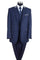 "Peak Lapel 2-Button Men's Suit with Vest - Navy & Silver Grey Contrast Collar"