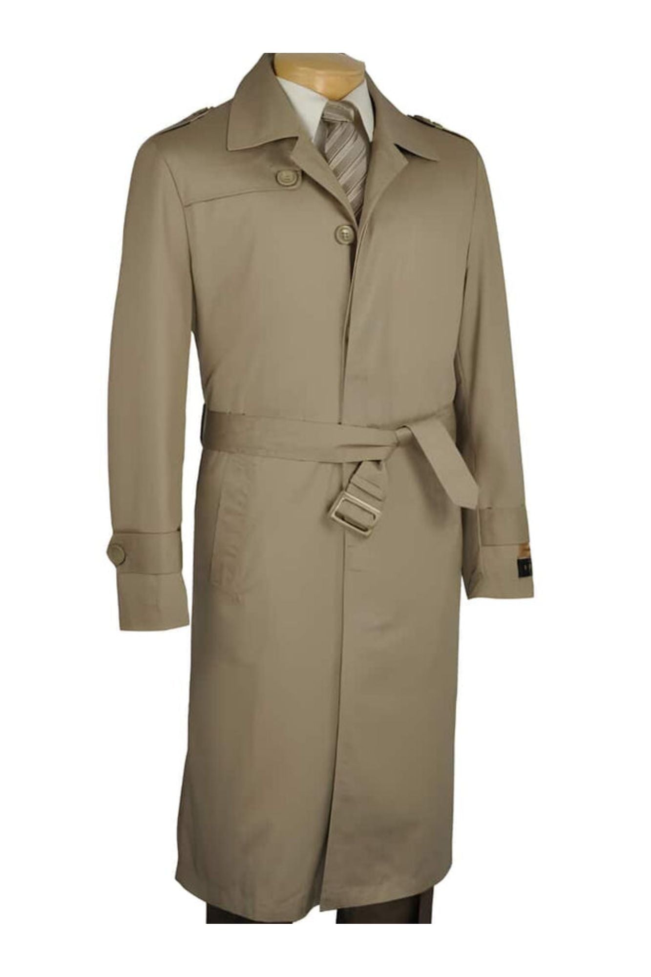 Khaki Dress Coat Priced Available In Big & Tall Sizes Trench Coat - Coat Size 38