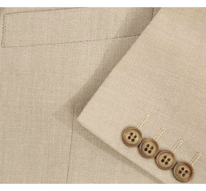 Cheap Priced Suit - Mens Basic Two Button Slim Fit  Khaki Suit - 38 Short Jacket+32 Waist Adjustable 28to34)(Height: 5 4 to5 7 )(Neck  15-16.5)S-M)