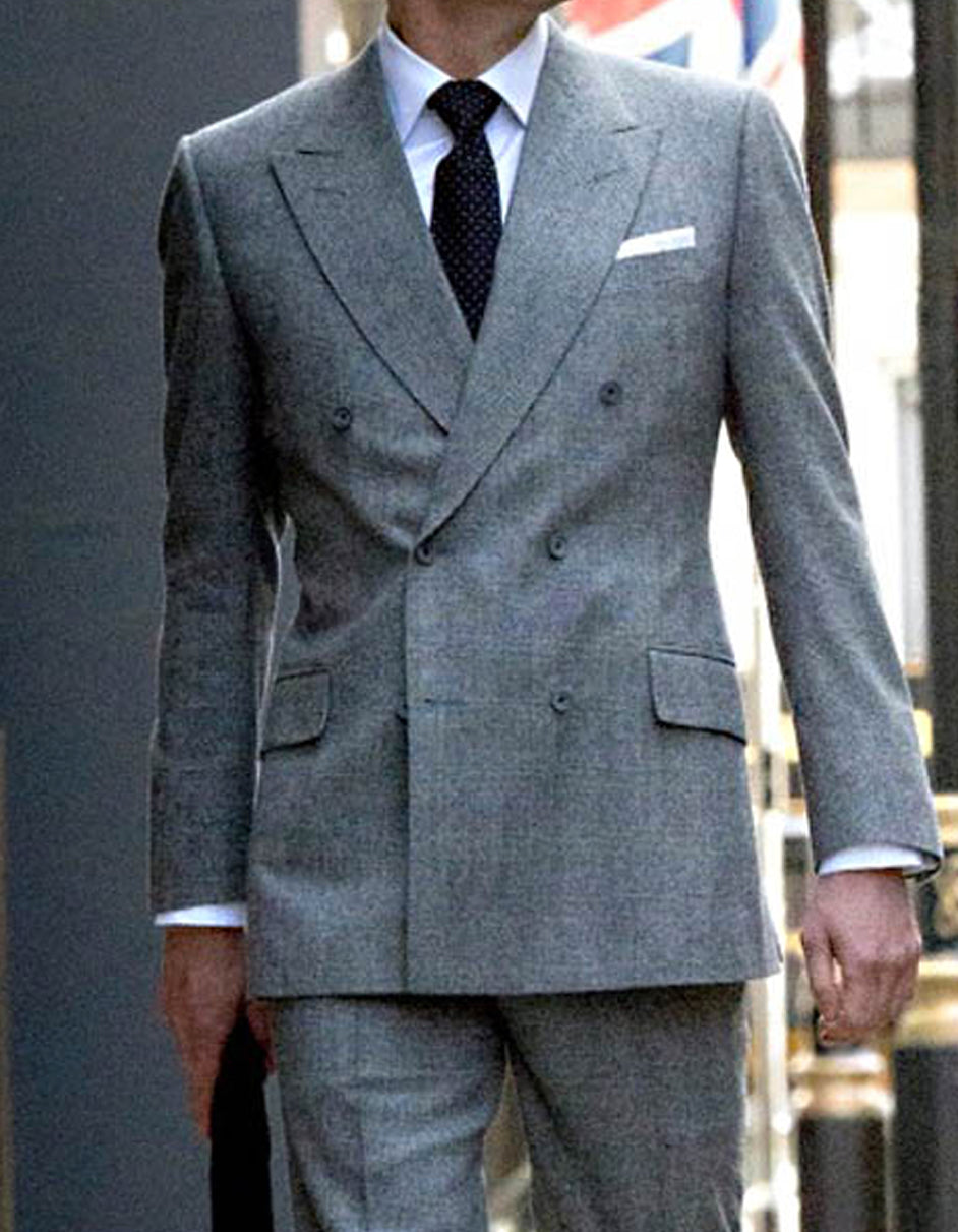 Mens Kingsman Double Breasted Grey Suit - 38 Short Jacket+32 Waist Adjustable 28to34)(Height: 5 4 to5 7 )(Neck  15-16.5)S-M)