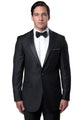 "Charcoal Grey Men's Slim Fit Tuxedo with Satin Trim - One Button Peak Lapel for Prom 2025 & Wedding"