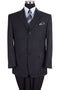 "Classic Fit Men's 3-Button Banker Pinstripe Suit - Black"