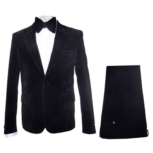 Black Mens Suit - Rossi Man Leo RM1575 with Modern Sleek Fit