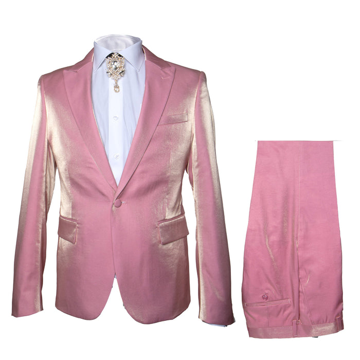 Rossi Man LEO RM1602 â€“ Men's 3-Piece Slim Fit Suit in Pink | Modern Classic Formalwear