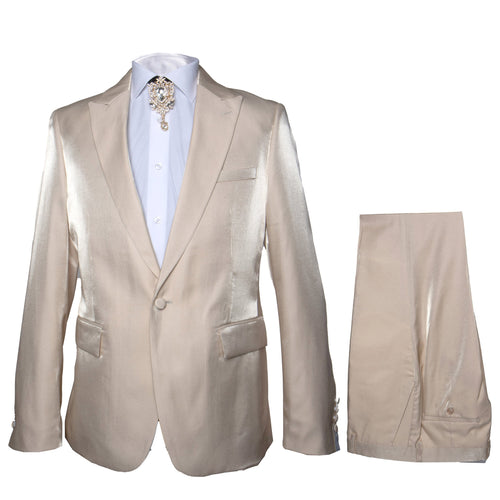 Rossi Man LEO RM1609 â€“ Cream 3-Piece Slim Fit Suit for Men | Sophisticated Formalwear for Special Occasions