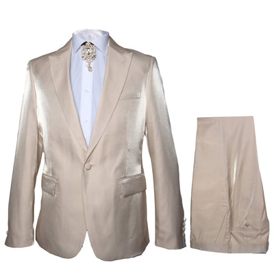 Rossi Man LEO RM1609 â€“ Cream 3-Piece Slim Fit Suit for Men | Sophisticated Formalwear for Special Occasions