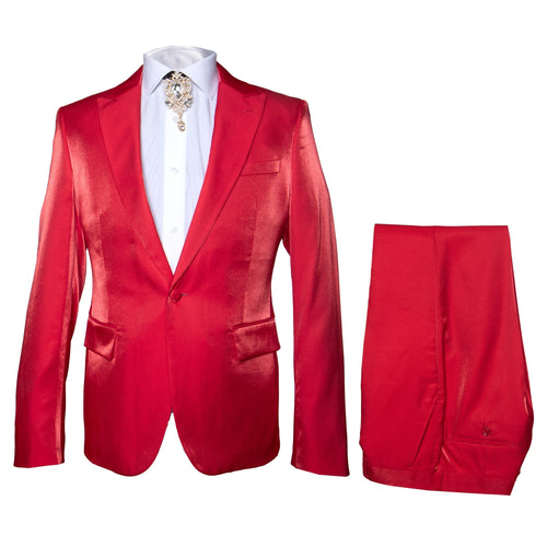Rossi Man LEO RM1621 â€“ Red Slim Fit 3-Piece Designer Suit for Men