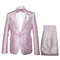 Rossi Man LEO RM1641 – Pink Shimmer Slim Fit 3-Piece Suit for Men