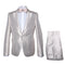 Rossi Man LEO RM1642 – Off-White Shimmer Slim Fit 3-Piece Suit for Men