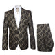 Rossi Man LEO RM1901 – Gold & Black Designer Tuxedo for Men | Slim Fit