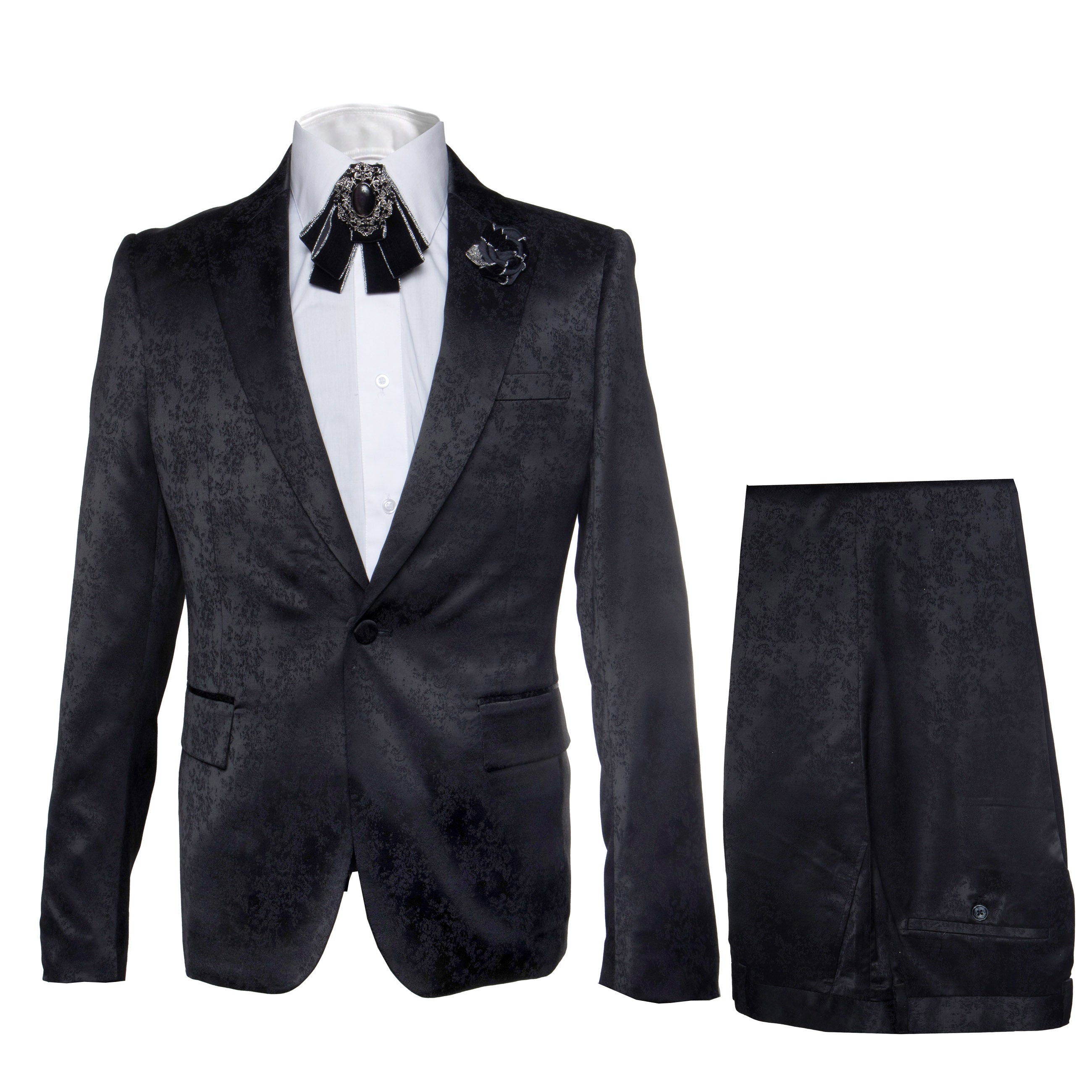 Rossi Man Leo RM1907 â€“ Men's Modern Slim Fit 2-Piece Suit | Stylish Formal - XS