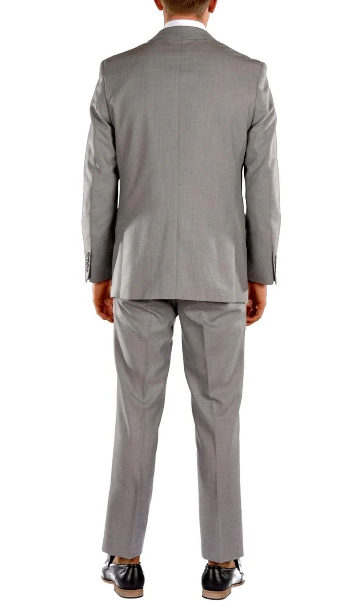 Jax Light Grey Slim Fit 3 Piece Suit - 38 Short Jacket+32 Waist Adjustable 28to34)(Height: 5 4 to5 7 )(Neck  15-16.5)S-M)