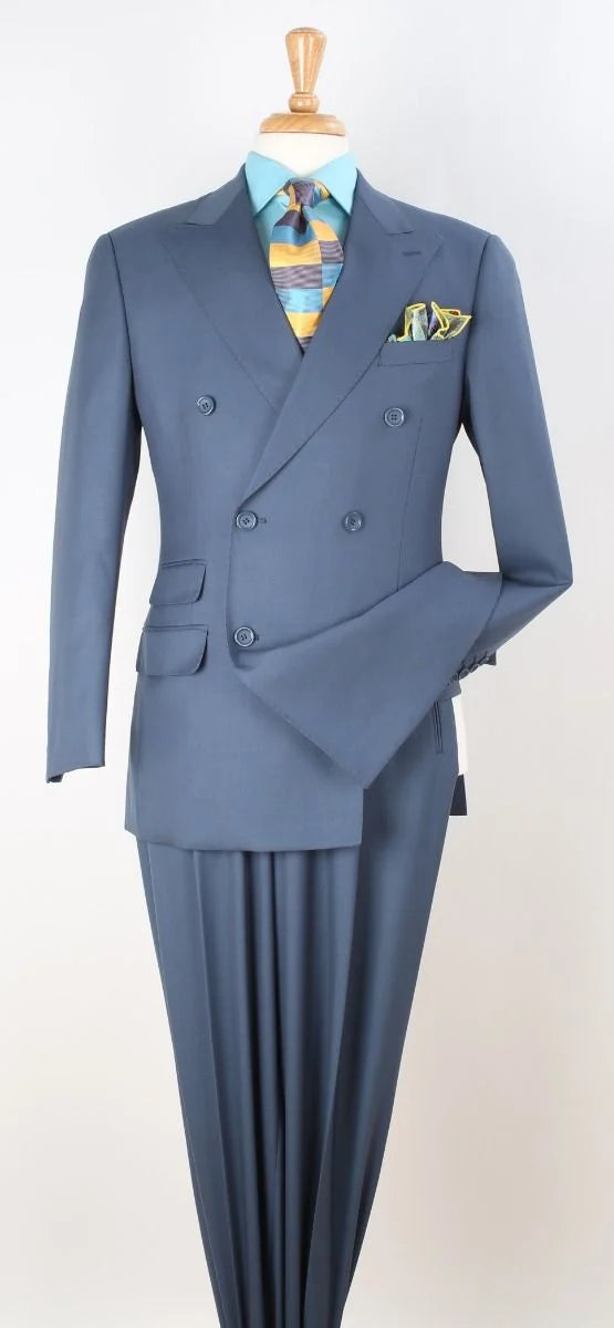 Apollo King Men's Outlet 3 Piece 100% Wool Suit Fashion Windowpane-New Designer Collection - 40L