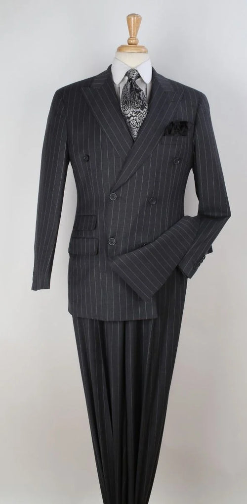 Apollo King Men's Outlet 3 Piece 100% Wool Suit Fashion Windowpane-New Designer Collection