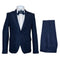 Seersucker Suit Peak Lapel Suit in Color "Navy Blue" - Summer Fabric Tone on Tone Shadow Stripe By Rossiman