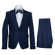 Seersucker Suit Peak Lapel Suit in Color "Navy Blue" - Summer Fabric Tone on Tone Shadow Stripe By Rossiman