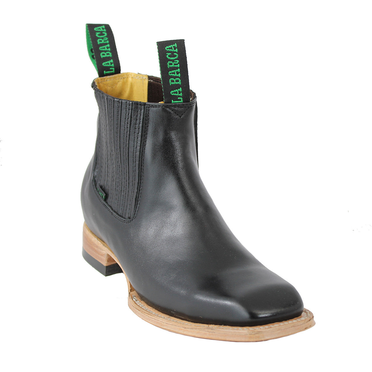 Mens Square Toe Ankle Boots - Cognac