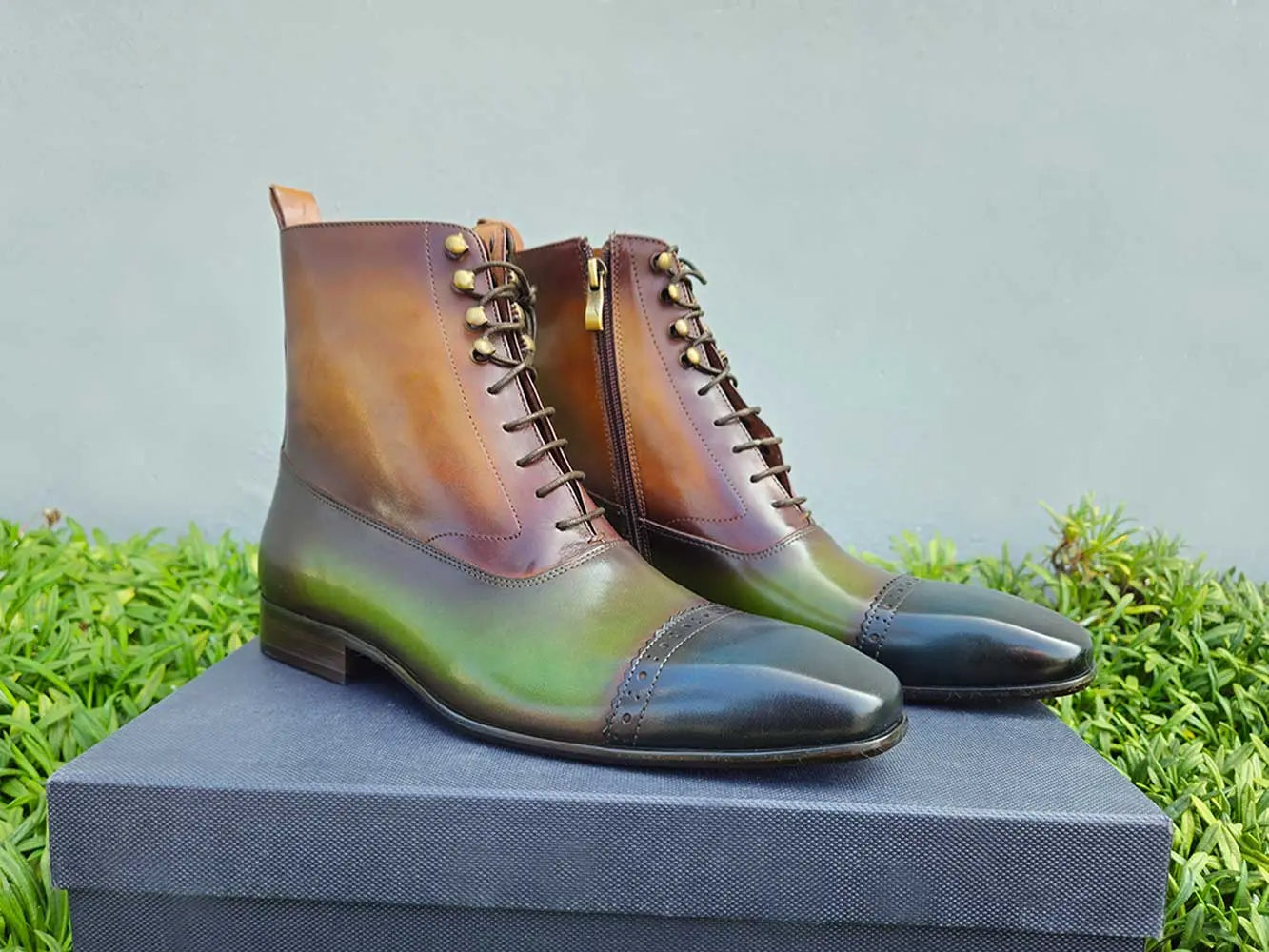 Carrucci Lace-up Zip Boots - 7