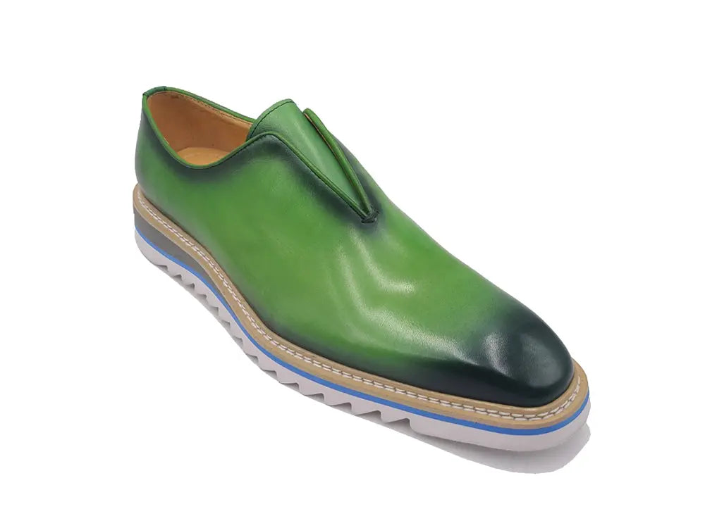 Carrucci Laceless Loafer with Contrast color lightweight sole - 8.5