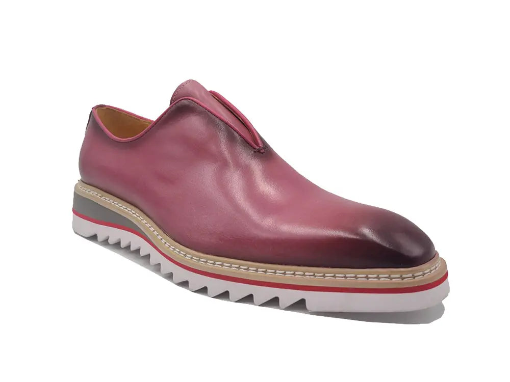 Carrucci Laceless Loafer with Contrast color lightweight sole - 8.5