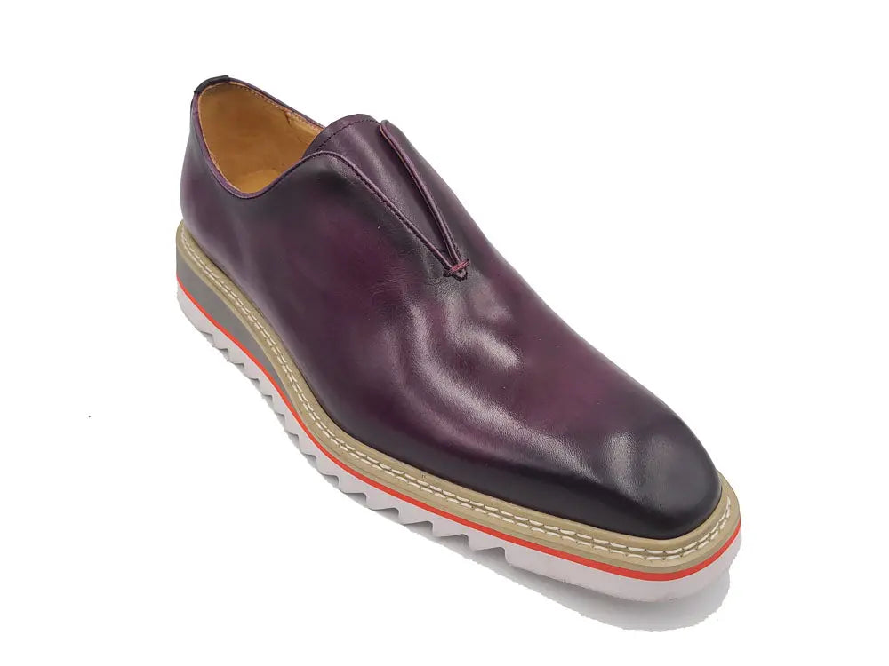 Carrucci Laceless Loafer with Contrast color lightweight sole - 8.5