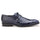 Men's Belvedere Lago Plain Toe American Alligator Dress Shoe in Navy