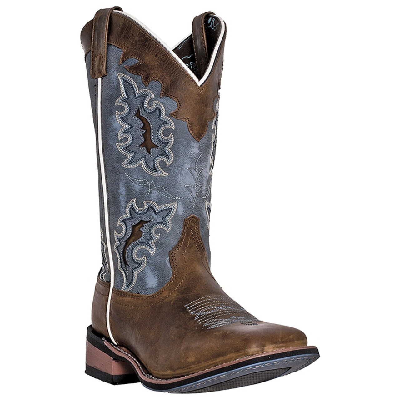 Laredo Isla Tan & Blue Genuine Men's Leather Western Boots - 6M