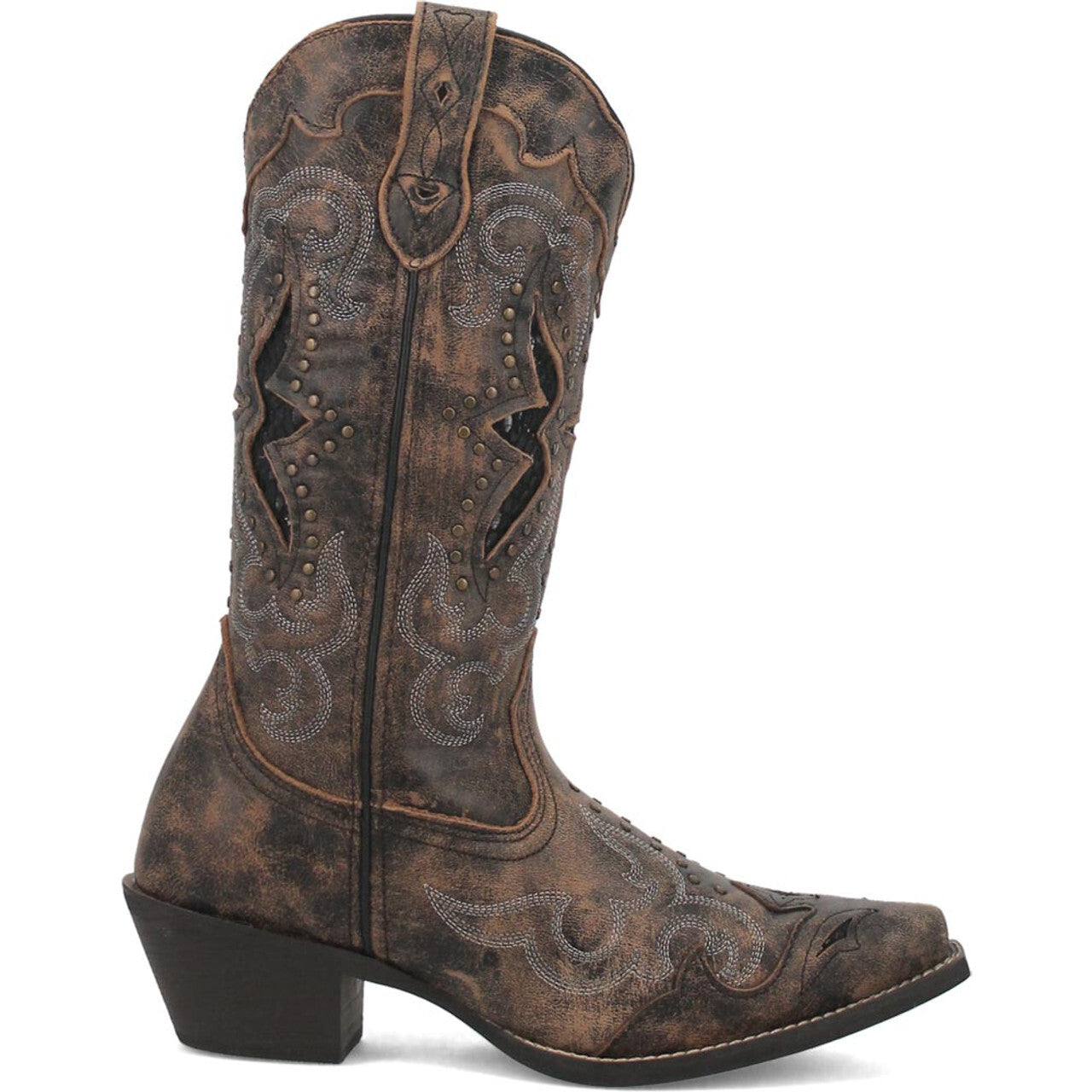 Laredo Lucretia Black Leather Snip Toe Women Boots - 6