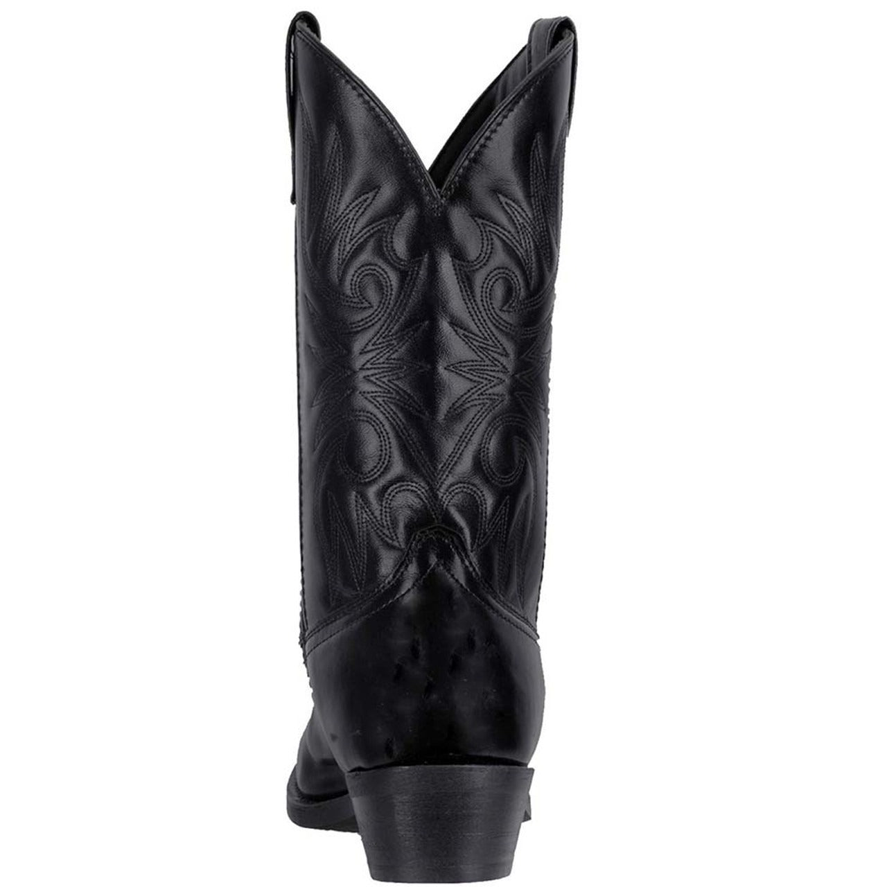 Laredo Paris Black Leather R-Toe Men's Boots - 8D