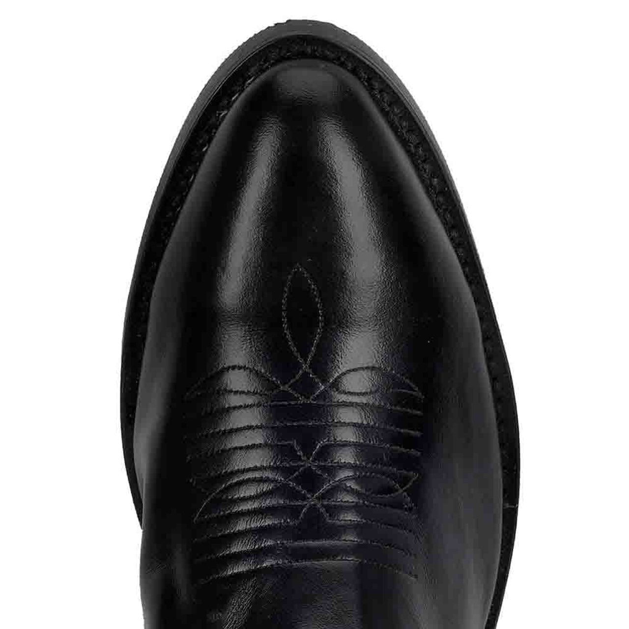 Laredo Paris Black Leather R-Toe Men's Boots - 8D