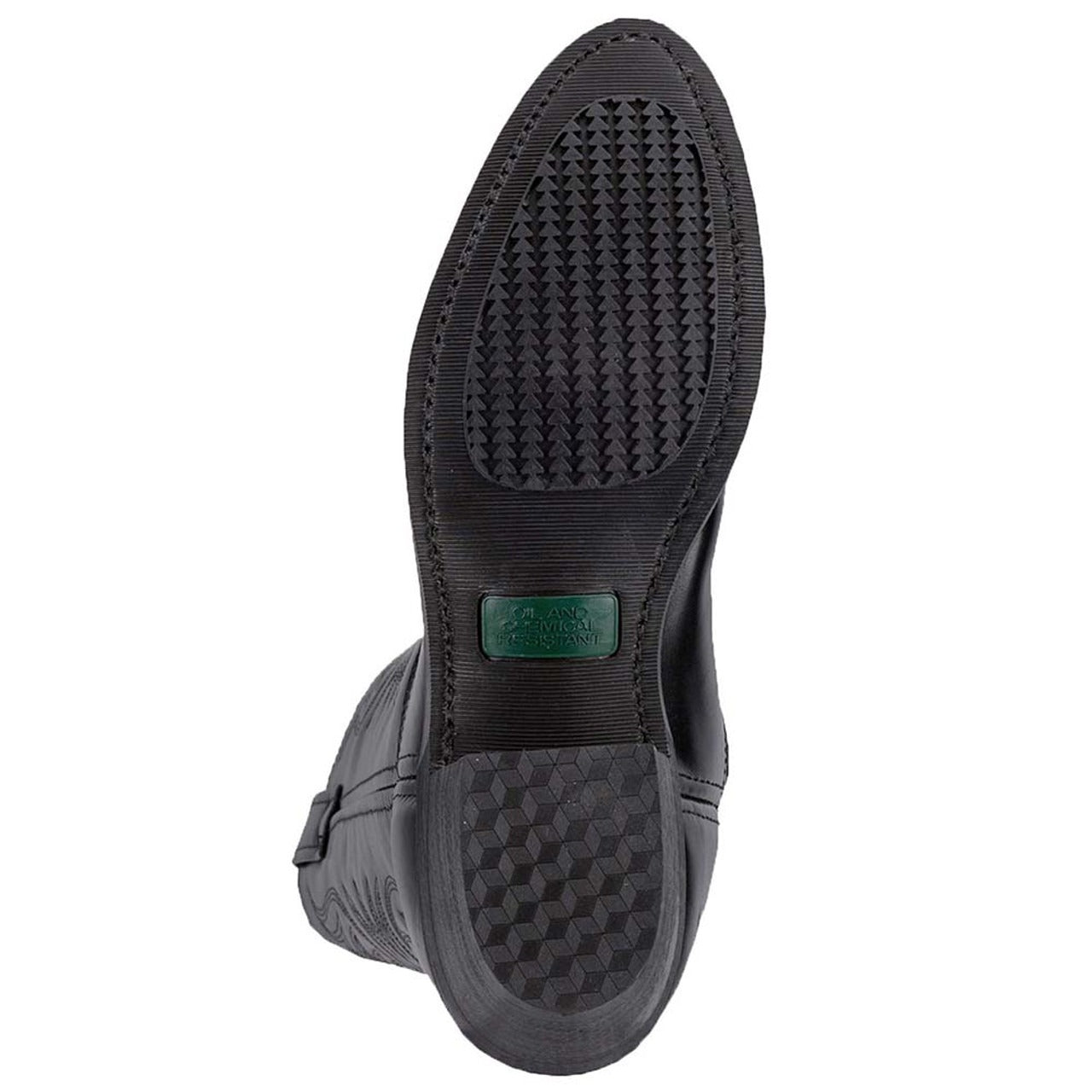 Laredo Paris Black Leather R-Toe Men's Boots - 8D