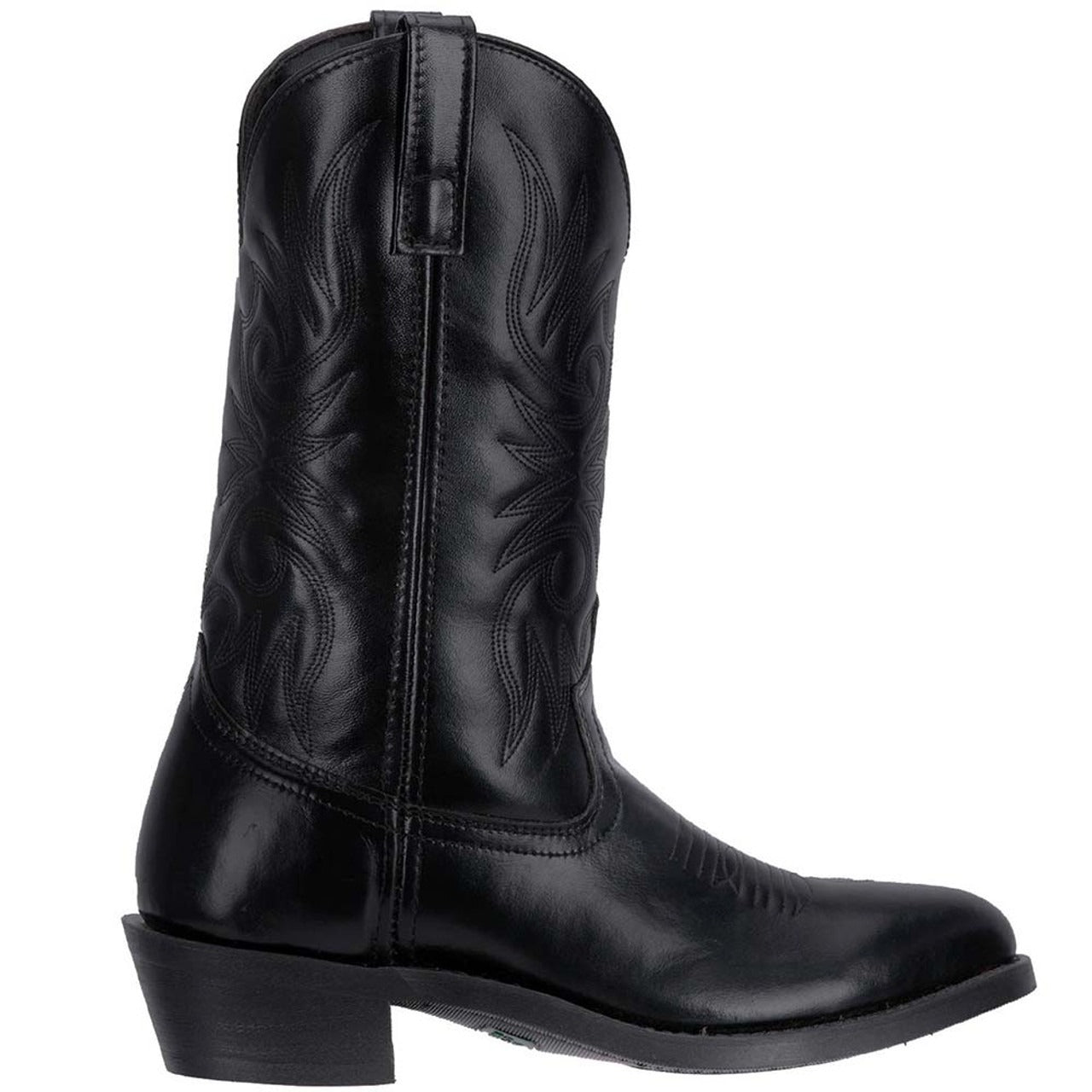 Laredo Paris Black Leather R-Toe Men's Boots - 8D