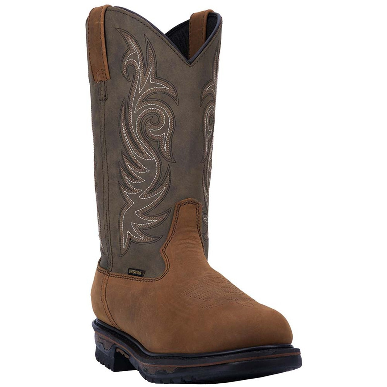Laredo Sullivan Tan Waterproof Distressed Men's Leather Western Boots - 9D