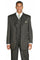 Mens Vested Wide Peak Lapel Ton on Ton Stripe Fashion Suit in Olive