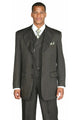 Mens Vested Wide Peak Lapel Ton on Ton Stripe Fashion Suit in Olive