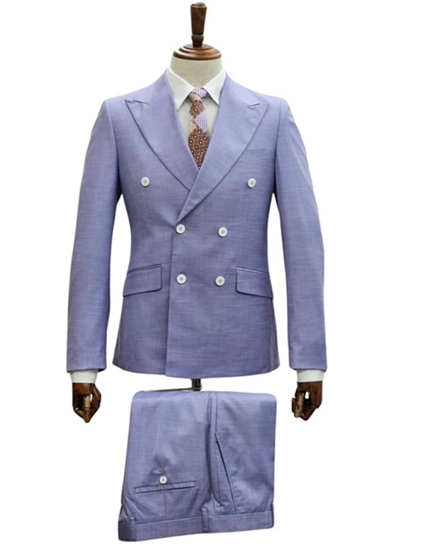 Lavender Dream Double-Breasted Suit Set - Coat Size 38