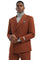 Men's Designer Stacy Adams Classic Double Breasted Suit in Brown Rust