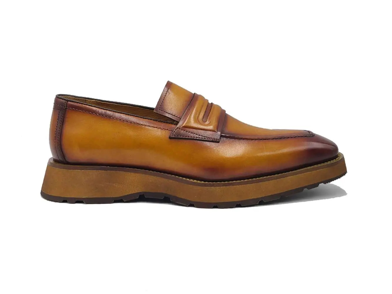 Carrucci Leather Penny Loafer in Chunky Sole - 8