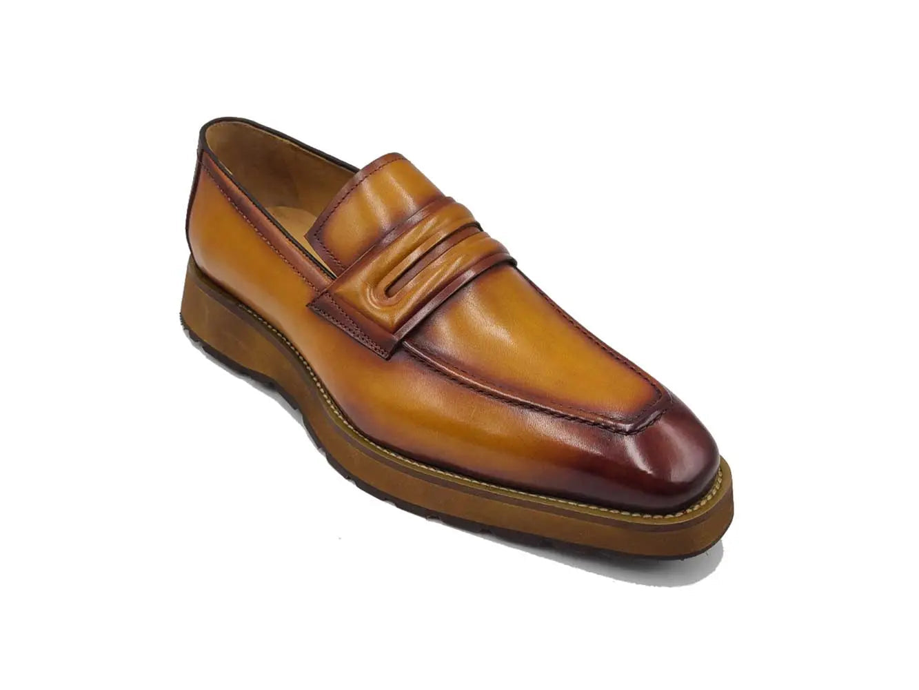 Carrucci Leather Penny Loafer in Chunky Sole - 8