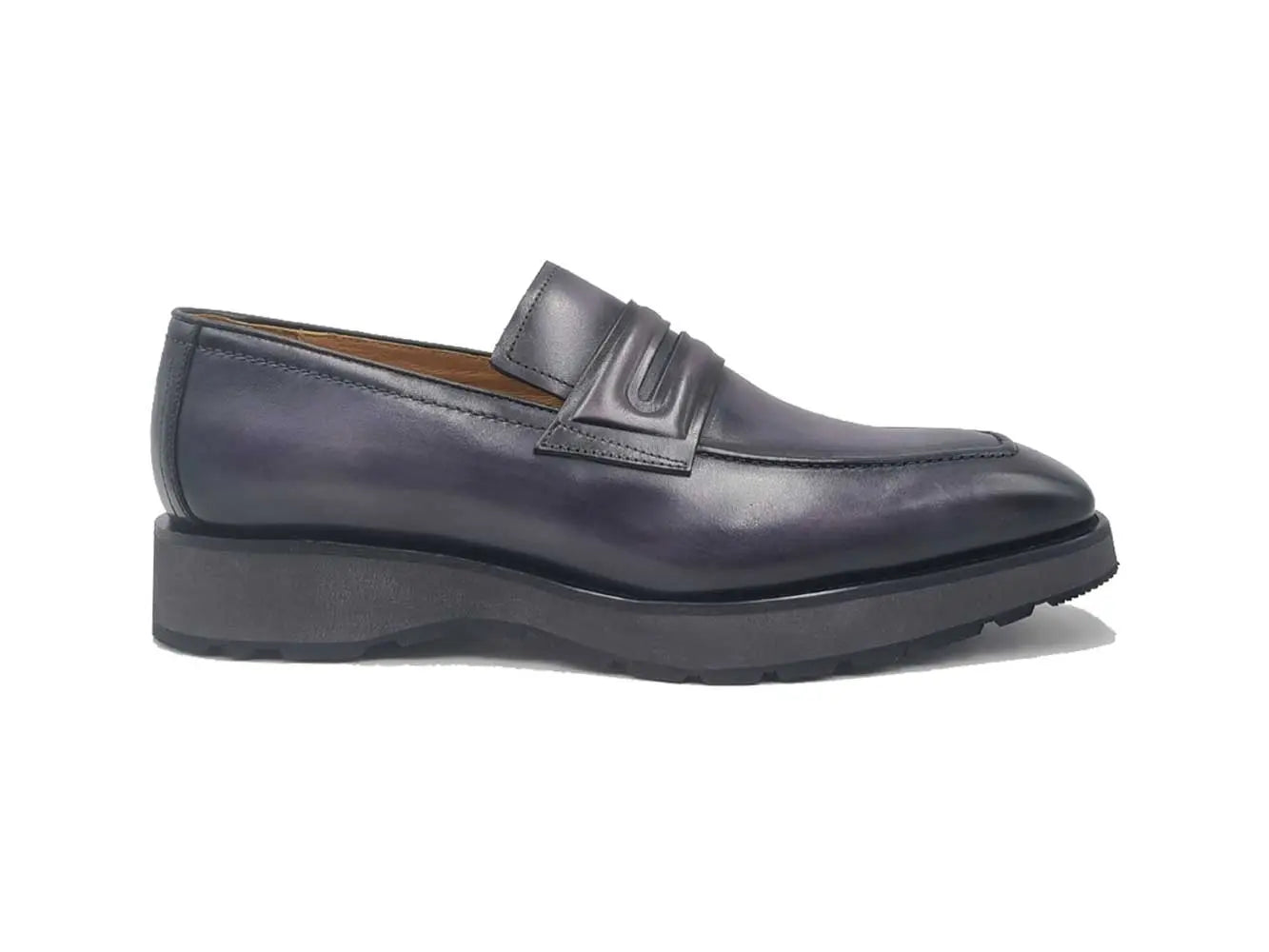 Leather Penny Loafer in Chunky Sole - 7.5