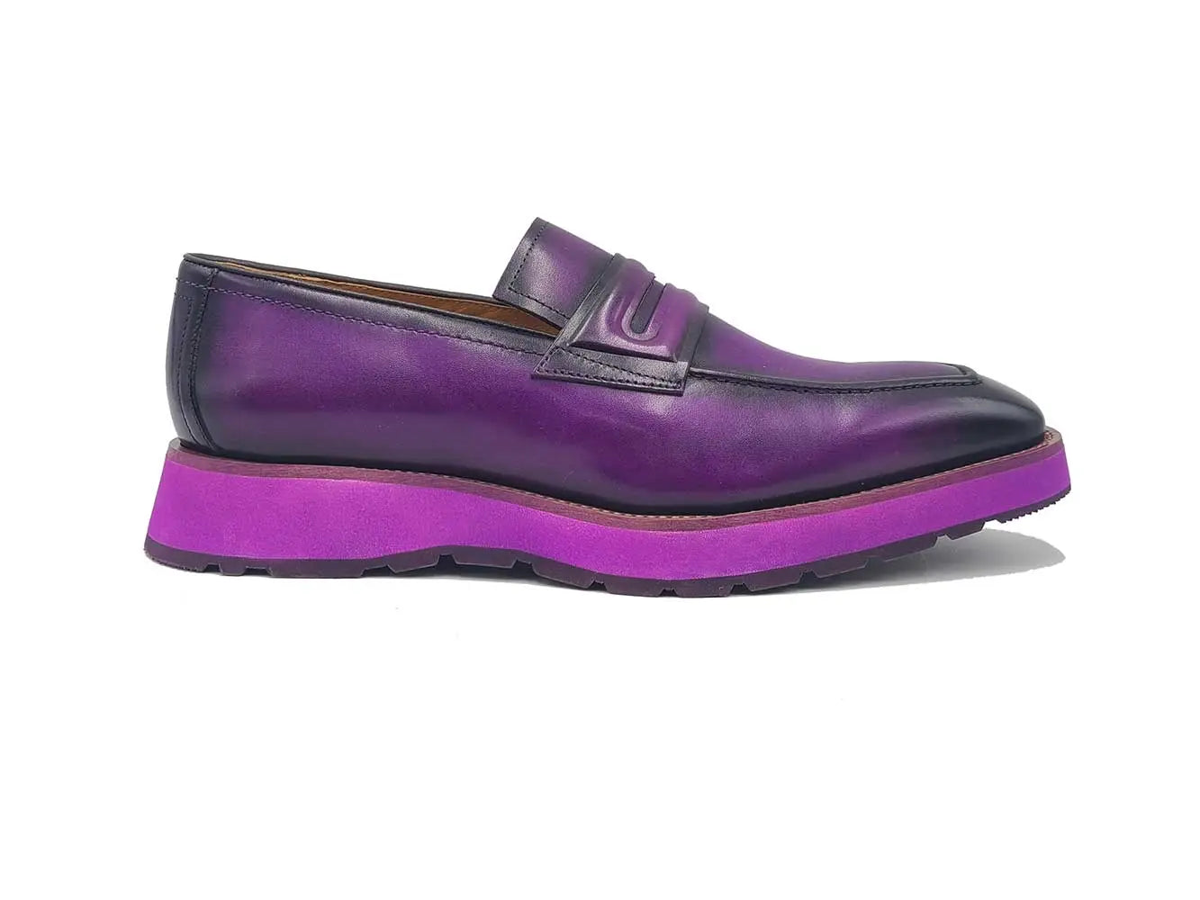 Leather Penny Loafer in Chunky Sole - 7.5