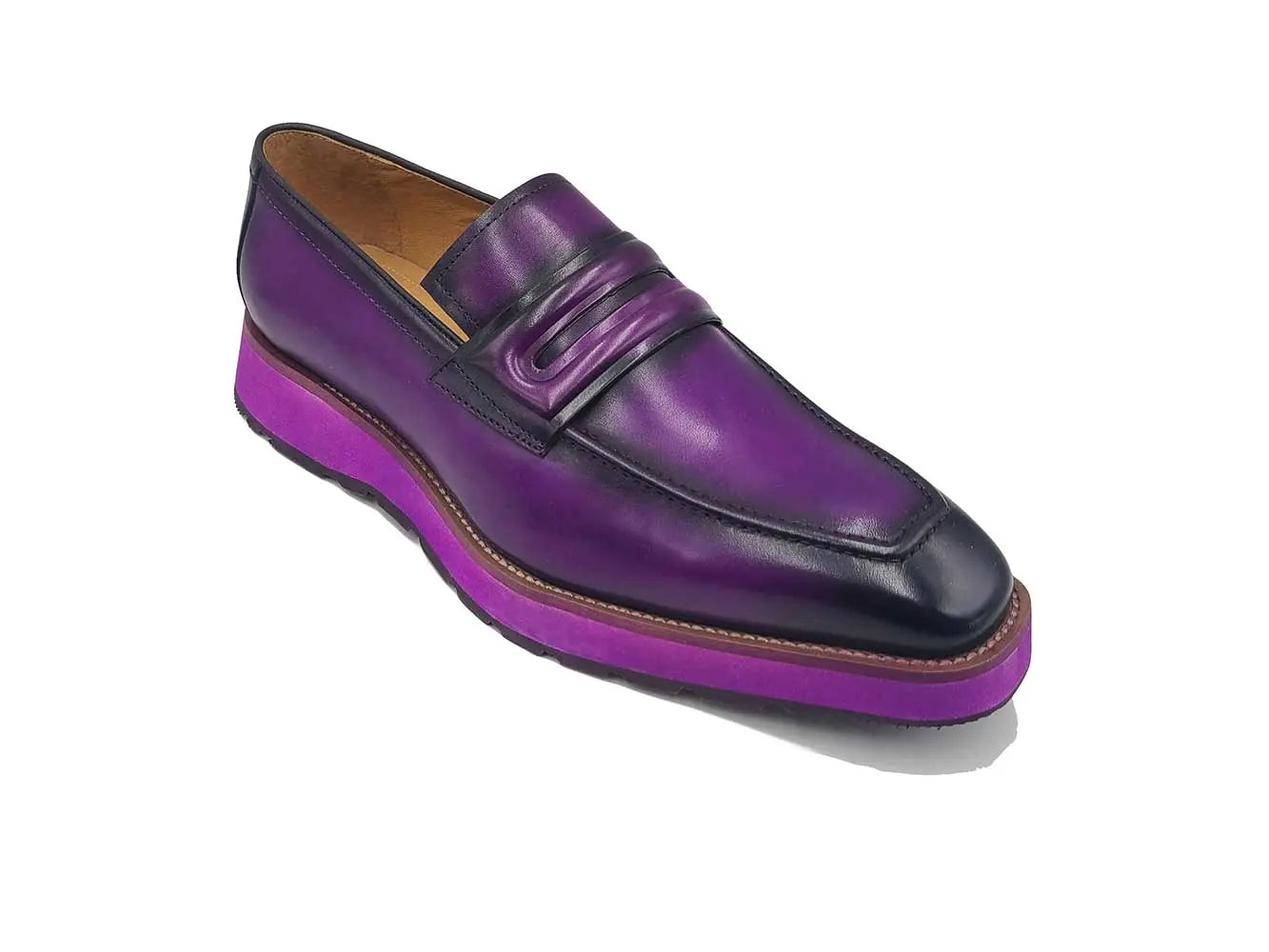 Carrucci Leather Penny Loafer in Chunky Sole - 8