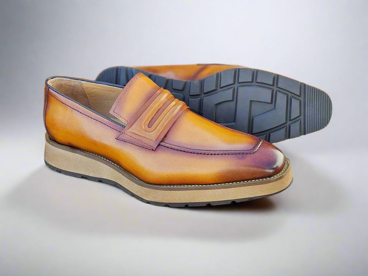 Carrucci Leather Penny Loafer in Chunky Sole - 8