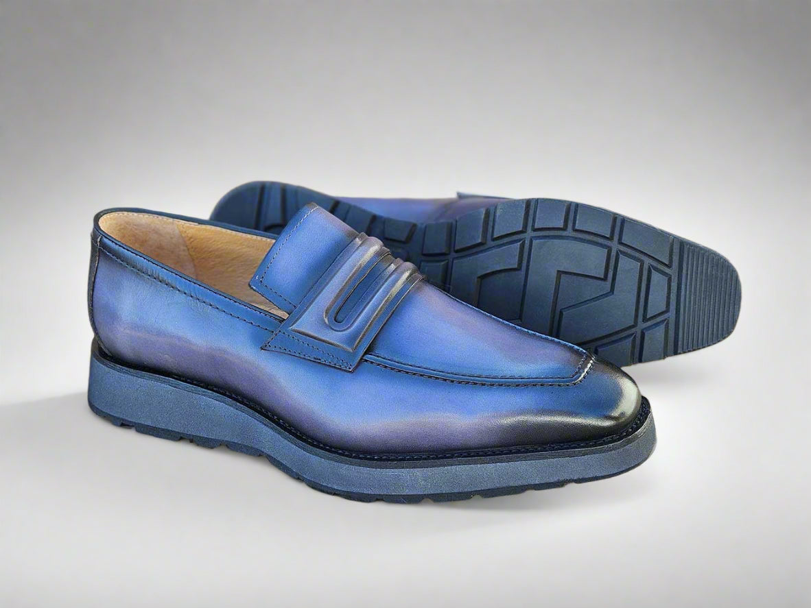 Carrucci Leather Penny Loafer in Chunky Sole - 8