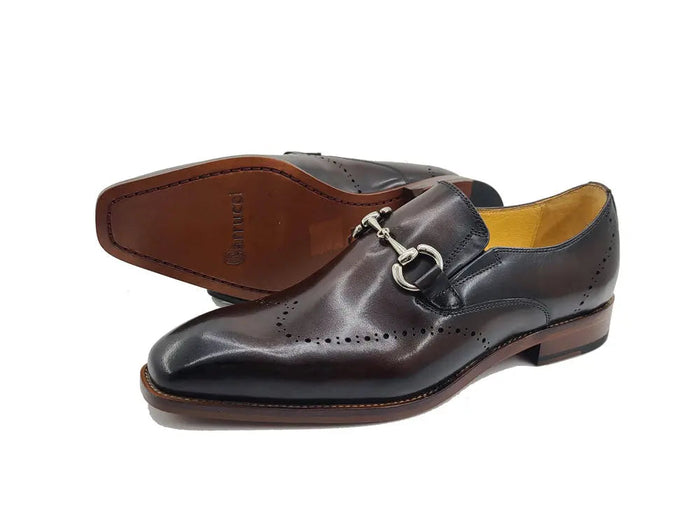 Carrucci Leather Sole Horsebit Loafer