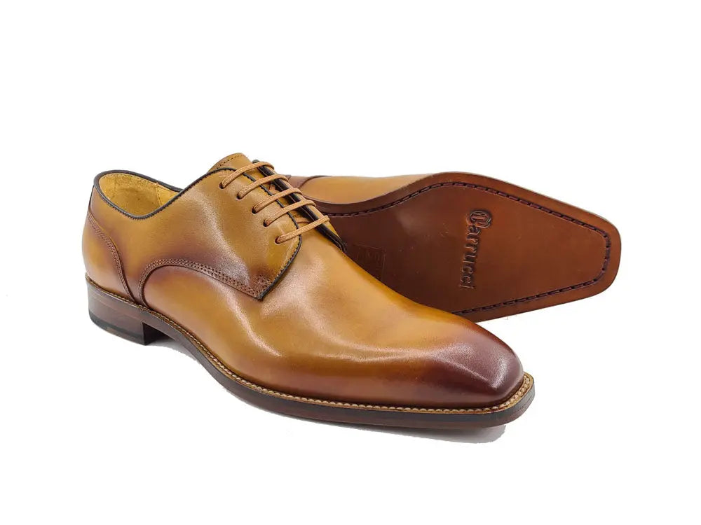 Carrucci Leather Sole Plain Toe Burnished Blucher - 8.5